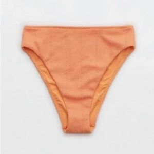 Orange High Cut aerie crinkle bikini bottom
